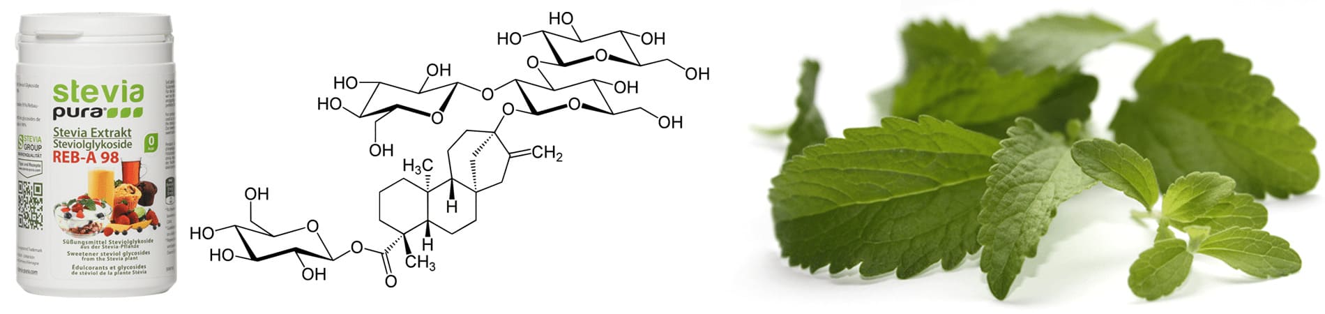 Stevia extract Rebaudioside A is a high-intensity sweetener Stevia extract Rebaudioside A is a high-intensity sweetener
